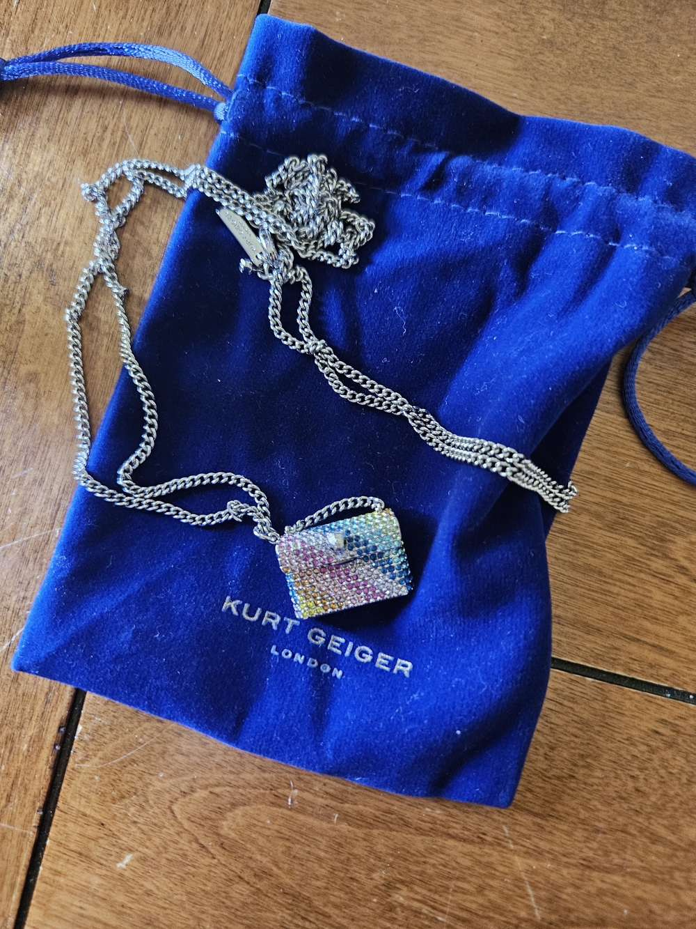 Kurt Geiger London CZ Kensington Purse Long Necklace